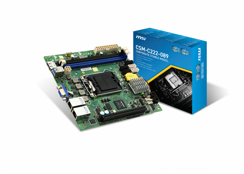 MSI CSM-C222-089 Intel C222 Express Socket R (LGA 2011) Mini ITX материнская плата