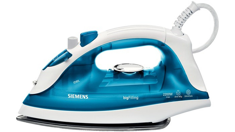 Siemens TB23610 Dry & Steam iron Titanium soleplate 2200W Blue,White iron