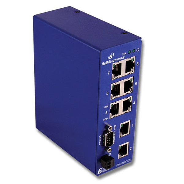 B&B Electronics ESW508-T Управляемый Fast Ethernet (10/100) Синий сетевой коммутатор