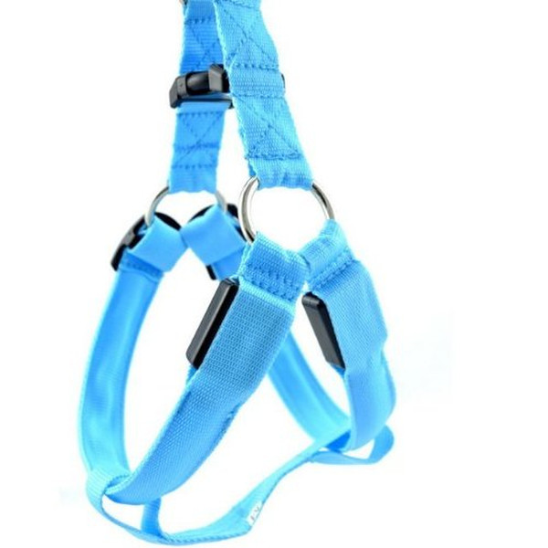 Goliton PET.06.LED.MXX.XBL Blue Nylon Medium Dog pet collar