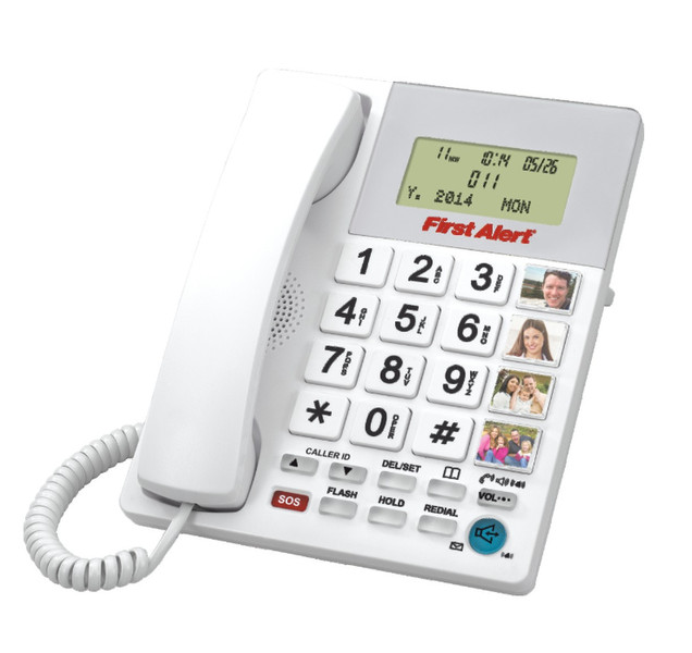 First Alert SFA3275 Аналоговый Идентификация абонента (Caller ID) Белый телефон