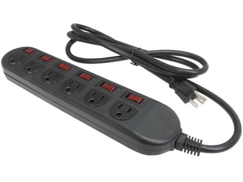 Rosewill RPS-210BL 6AC outlet(s) 125V 1.8m Black surge protector
