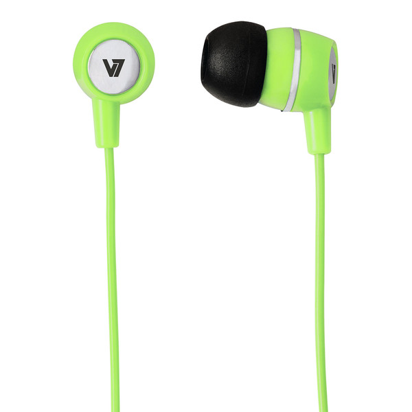 V7 Stereo Earbuds with Inline Microphone - Green