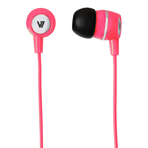 V7 Stereo Earbuds with Inline Microphone - Pink