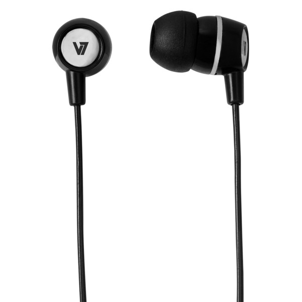 V7 Stereo-Ohrhörer mit Inline-Mikrofon – Schwarz