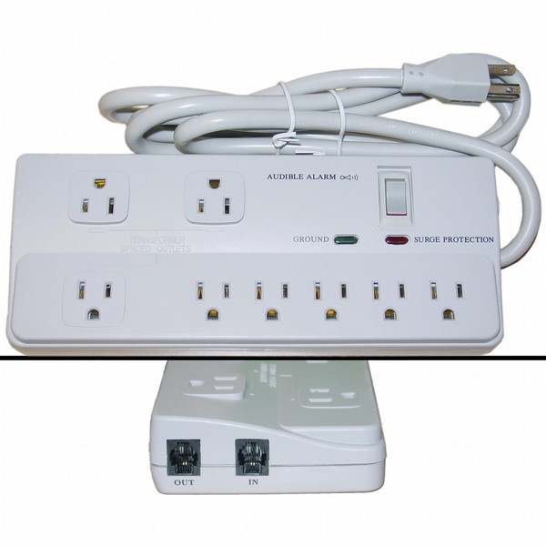 CableWholesale 51W1-10013M 8AC outlet(s) 120V 1.83m White surge protector