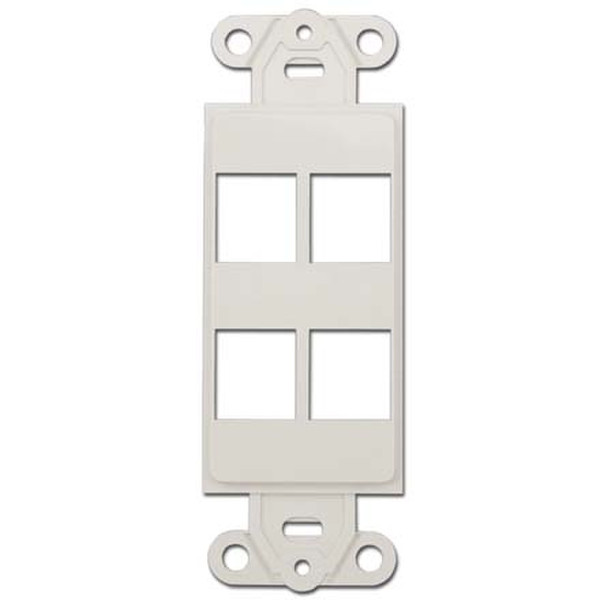 CableWholesale Cable Wholesale Decora Wall Plate Insert with 4 Keystone Jack, White (302-4D-W)