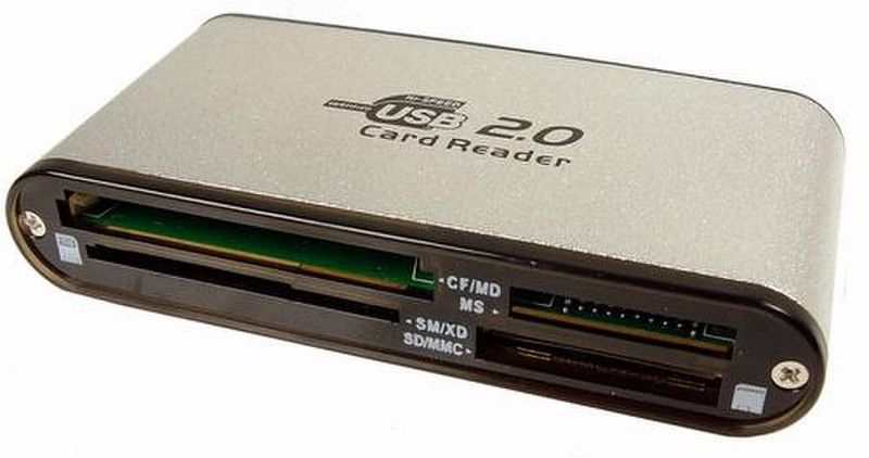 Cables Unlimited External Card Reader, USB 2.0 Cеребряный устройство для чтения карт флэш-памяти