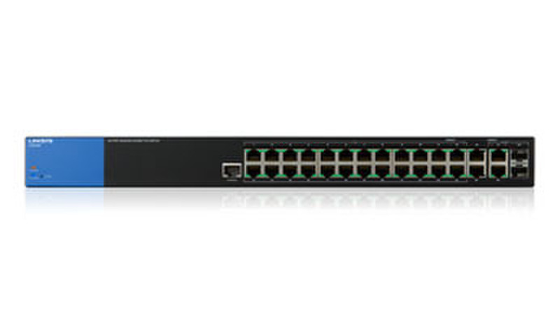 Linksys LGS528P Managed network switch L2/L3 Gigabit Ethernet (10/100/1000) Energie Über Ethernet (PoE) Unterstützung 1U Schwarz Netzwerk-Switch