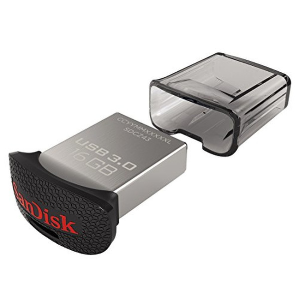 Sandisk Ultra Fit 16ГБ USB 3.0 (3.1 Gen 1) Тип -A Черный, Cеребряный USB флеш накопитель
