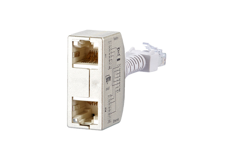 METZ CONNECT 130548-02-E RJ45 ISDN x 2 Cеребряный кабельный разъем/переходник