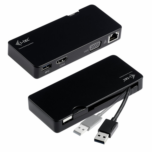 iTEC U3TRAVELDOCK USB 3.0 (3.1 Gen 1) Type-A Черный док-станция для ноутбука