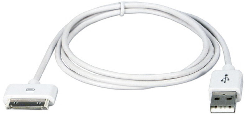QVS AC-1.5M 1.5м USB A Lightning Белый кабель USB