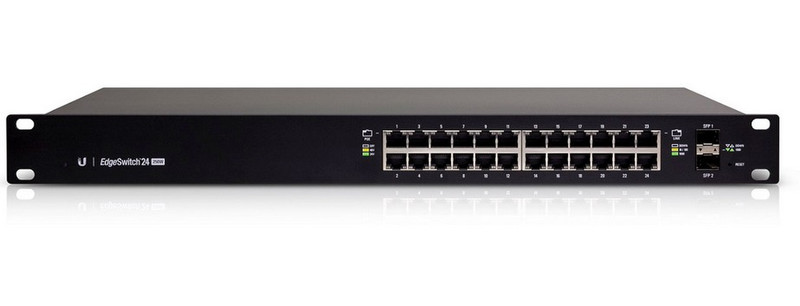 Ubiquiti Networks ES-24-500W gemanaged L2/L3 Gigabit Ethernet (10/100/1000) Energie Über Ethernet (PoE) Unterstützung 1U Schwarz Netzwerk-Switch