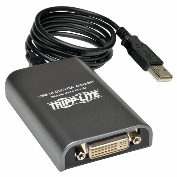 Tripp Lite U244-001-R Micro-USB A DVI-I Anthrazit Videokabel-Adapter