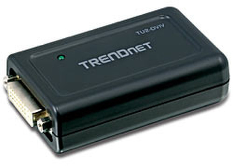 Trendnet USB to DVI/VGA Adapter USB 2.0 1x DVI-I, 1x VGA Черный кабельный разъем/переходник