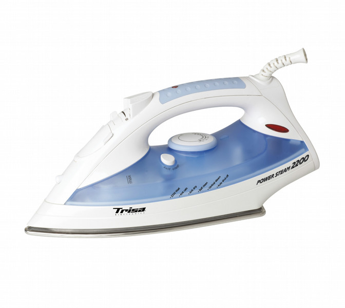 Trisa Electronics Power Steam Dry & Steam iron Stainless Steel soleplate 2200W Blue,White