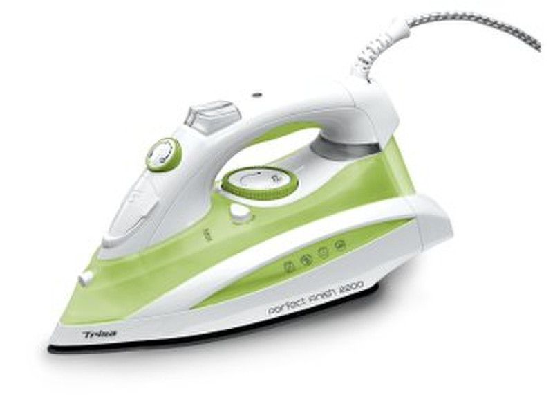 Trisa Electronics Perfect Finish 2200 Dry & Steam iron Ceramic soleplate 2000W Green,White