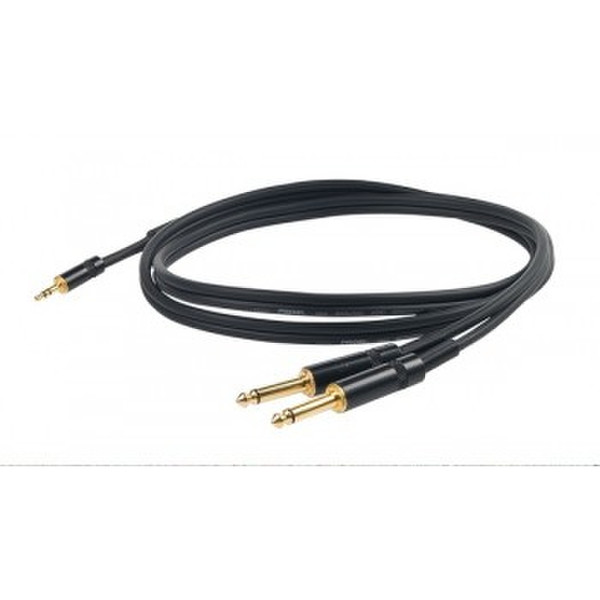 Proel CHLP170LU15 1.5m 3.5mm 2 x 6.35mm Schwarz Audio-Kabel