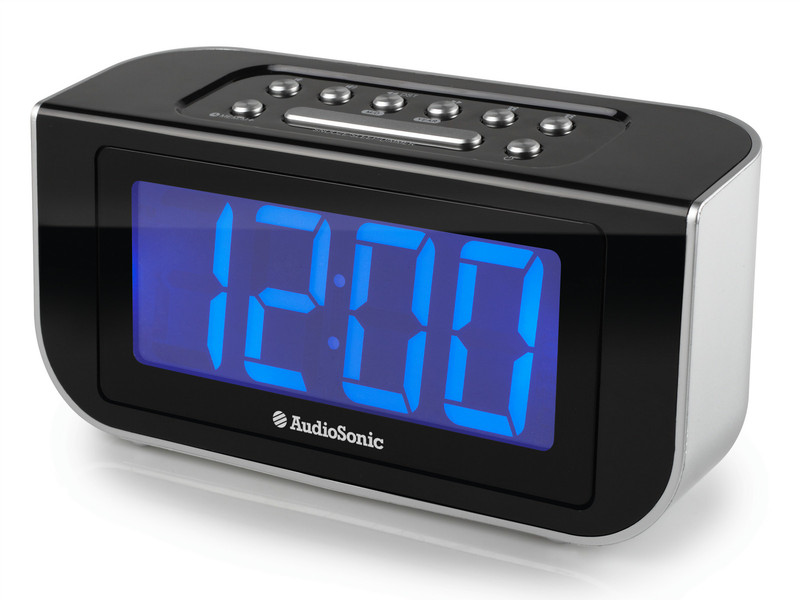 AudioSonic CL-1475 Uhr Digital Schwarz, Silber Radio