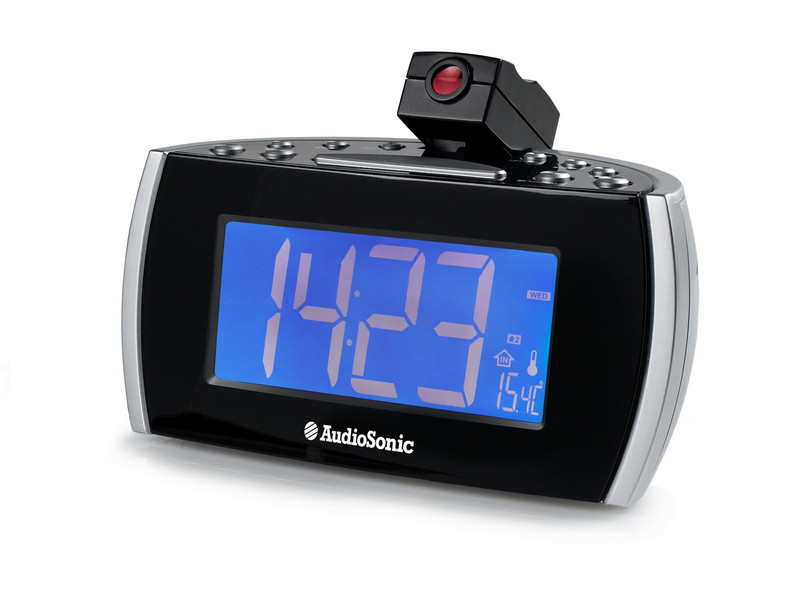 AudioSonic CL-1491 Clock Analog Black,Silver