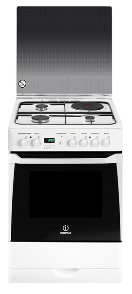 Indesit KN6M66SA(W)FR S Отдельностоящий Combi hob Белый кухонная плита