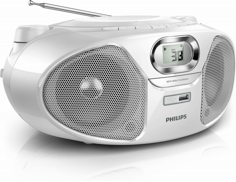 Philips AZ385W/12 2W Silver CD radio
