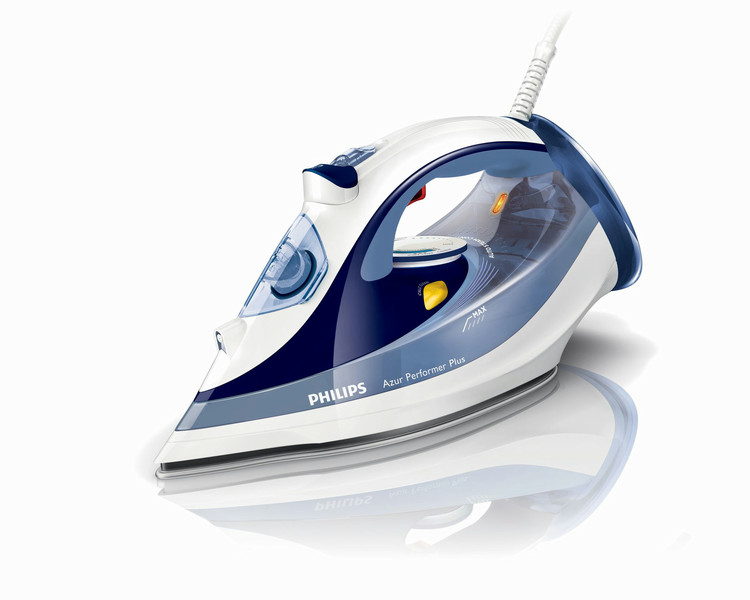 Philips Azur Performer Plus GC4521/90 Steam iron T-ionicGlide soleplate 2600W Blue,White iron