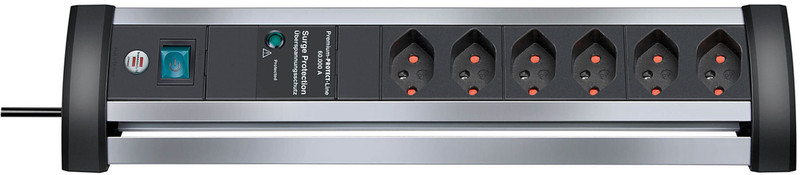 Brennenstuhl 1395002416 6AC outlet(s) 3m Aluminium,Black surge protector