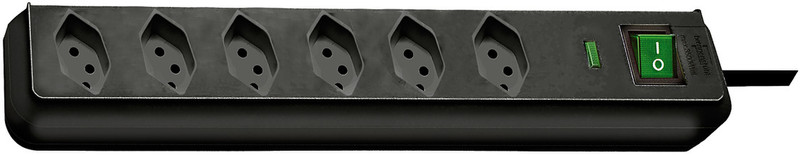 Brennenstuhl 1159702 6AC outlet(s) 1.5m Schwarz Spannungsschutz