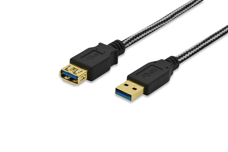 Ednet 84234 1.8м USB A USB A Черный кабель USB