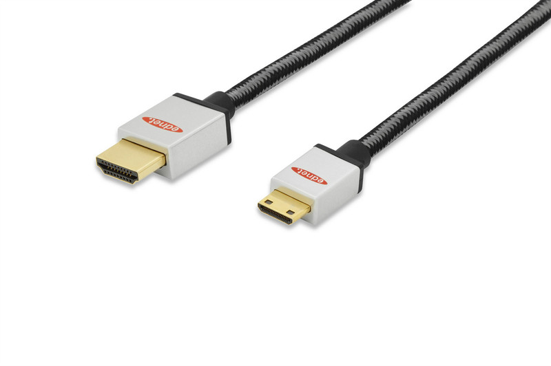 Ednet 84488 2m HDMI Mini-HDMI Black,Silver HDMI cable