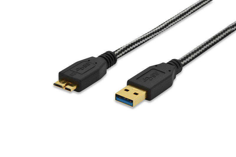 Ednet 84233 1.8m USB A Micro-USB B Black USB cable