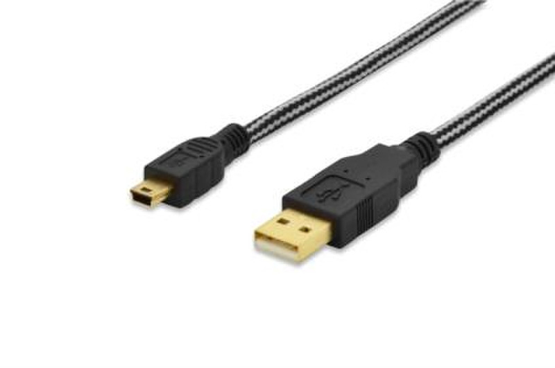 Ednet 84183 1м USB A Mini-USB B Черный кабель USB