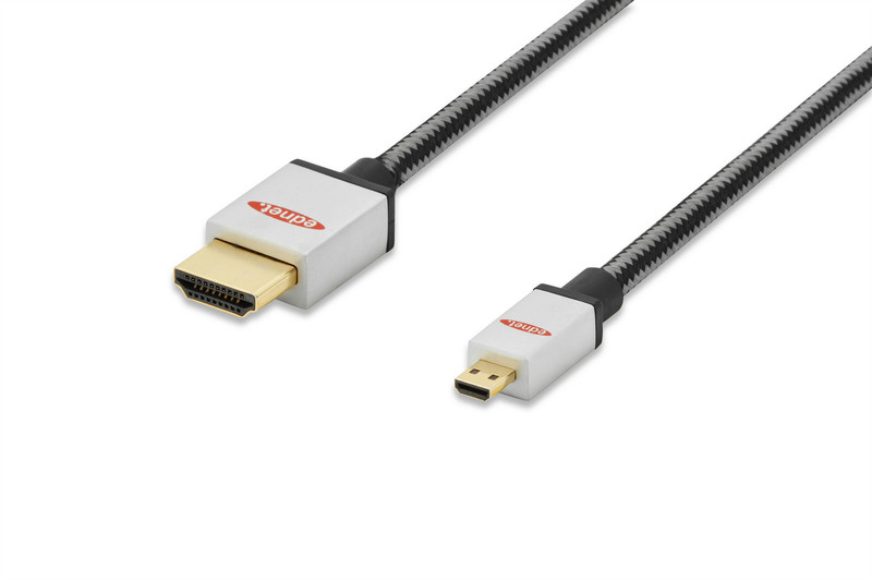 Ednet 84489 2m Micro-HDMI HDMI Black,Silver HDMI cable