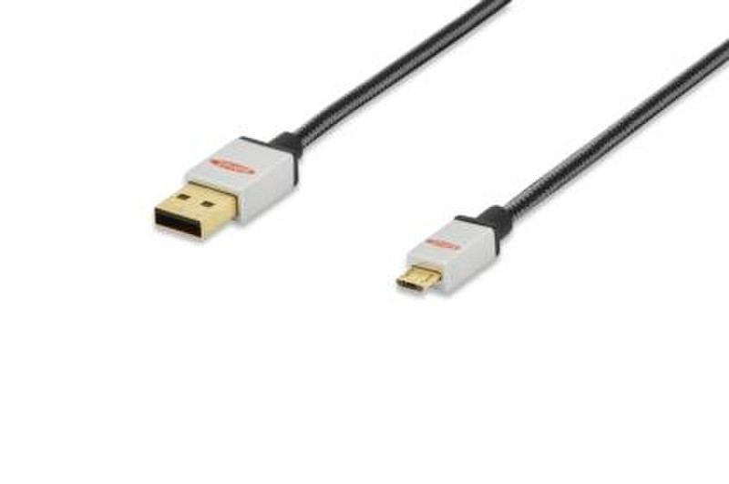 Ednet 84186 0.25m USB A Micro-USB B Black USB cable