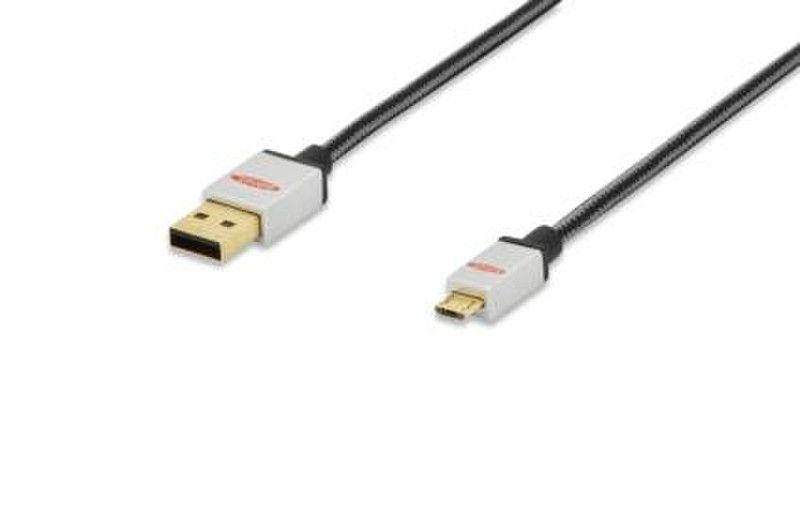 Ednet 84186 0.25m USB A Micro-USB B Schwarz USB Kabel