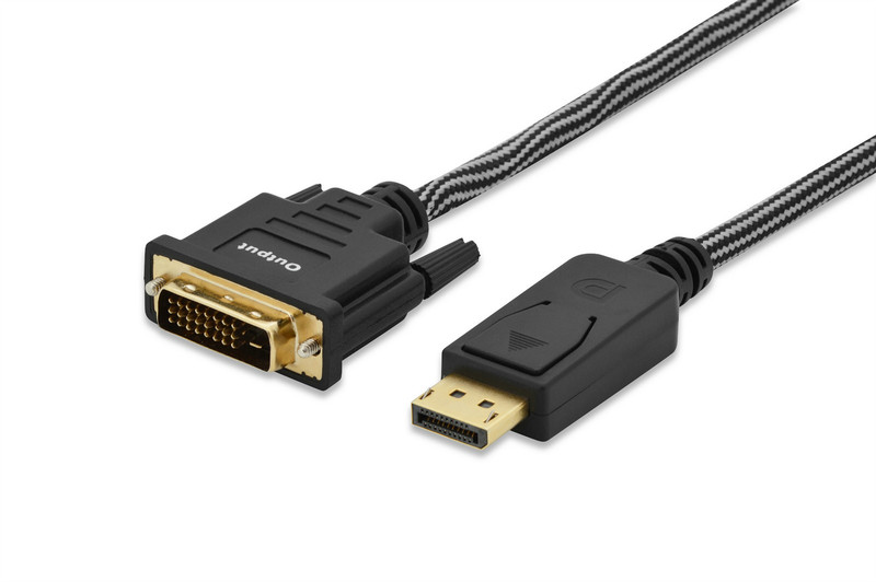 Ednet 84502 2m DisplayPort DVI Black video cable adapter