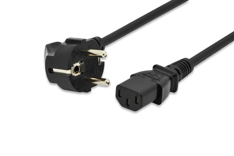 Ednet 84550 1.8m CEE7/7 Schuko C13 coupler Black power cable
