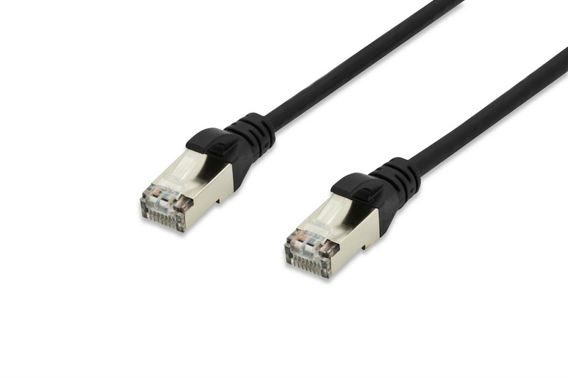 Ednet 84572 3m Cat6 U/UTP (UTP) Black networking cable