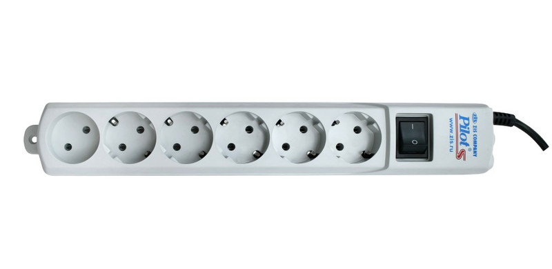 ZIS Pilot S 6AC outlet(s) 220-230V 5m White surge protector