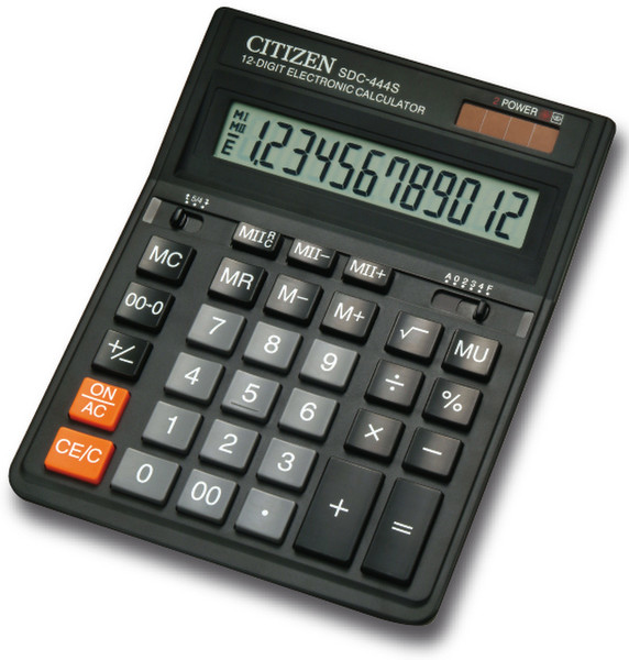 Citizen SDC-444S Настольный Basic calculator Черный калькулятор