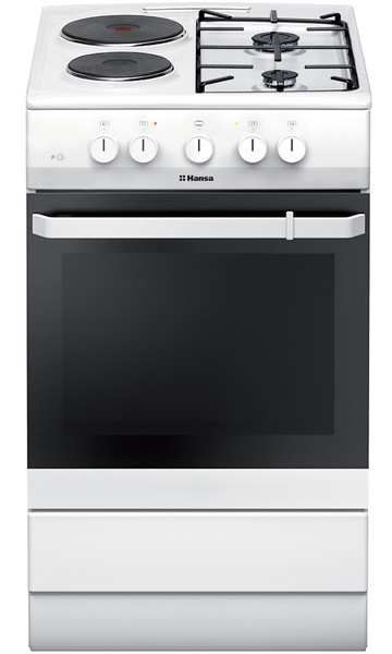 Hansa FCMW53050 Freestanding Combi hob A White cooker