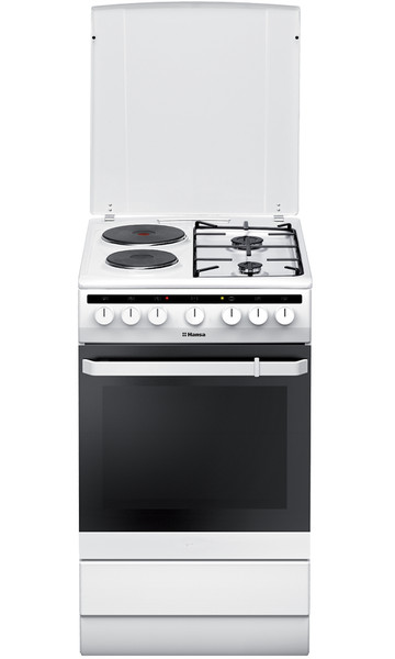 Hansa FCMW58151 Freestanding Combi hob A White cooker