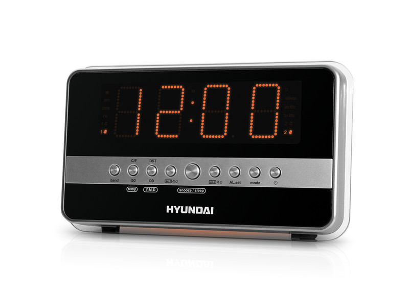 Hyundai H-1549 Uhr Analog Silber Radio