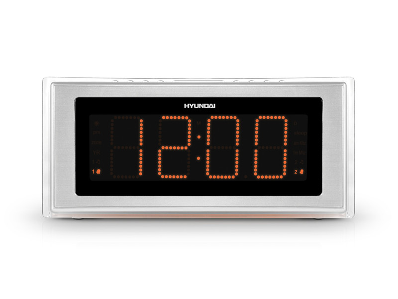 Hyundai H-1541 Uhr Analog Silber Radio
