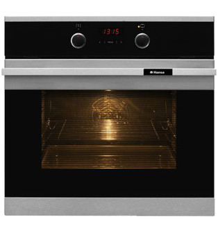 Hansa BOEI64590015 Elektro 66l 2900W A-20% Schwarz, Edelstahl Backofen