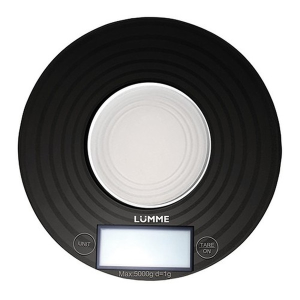Lumme LU-1317 Tabletop Round Electronic kitchen scale Black