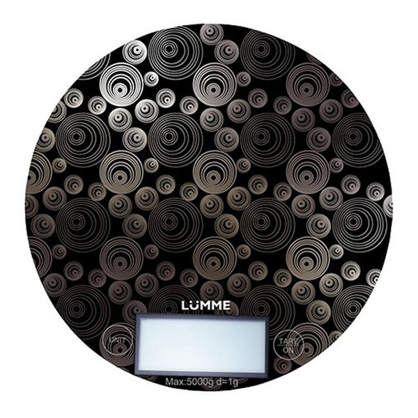 Lumme LU-1317 Round Electronic kitchen scale Black