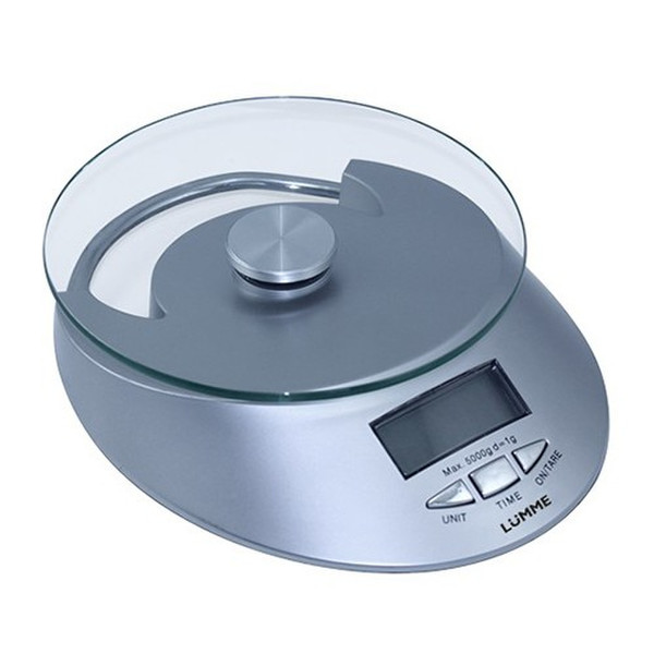 Lumme LU-1320 Tabletop Oval Electronic kitchen scale Silver